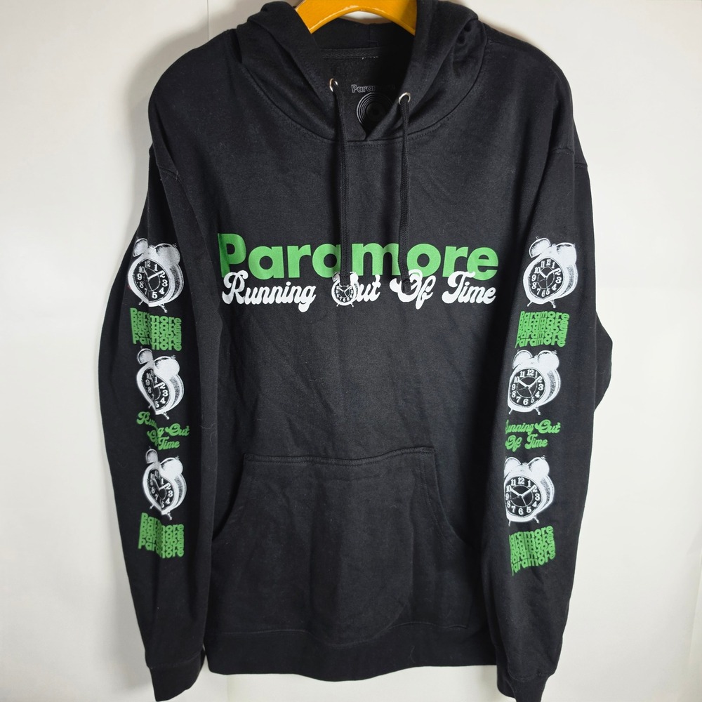 Paramore Running Out‎ Of Time Hoodie Black Tour Merch Sweatshirt Mens Large L
